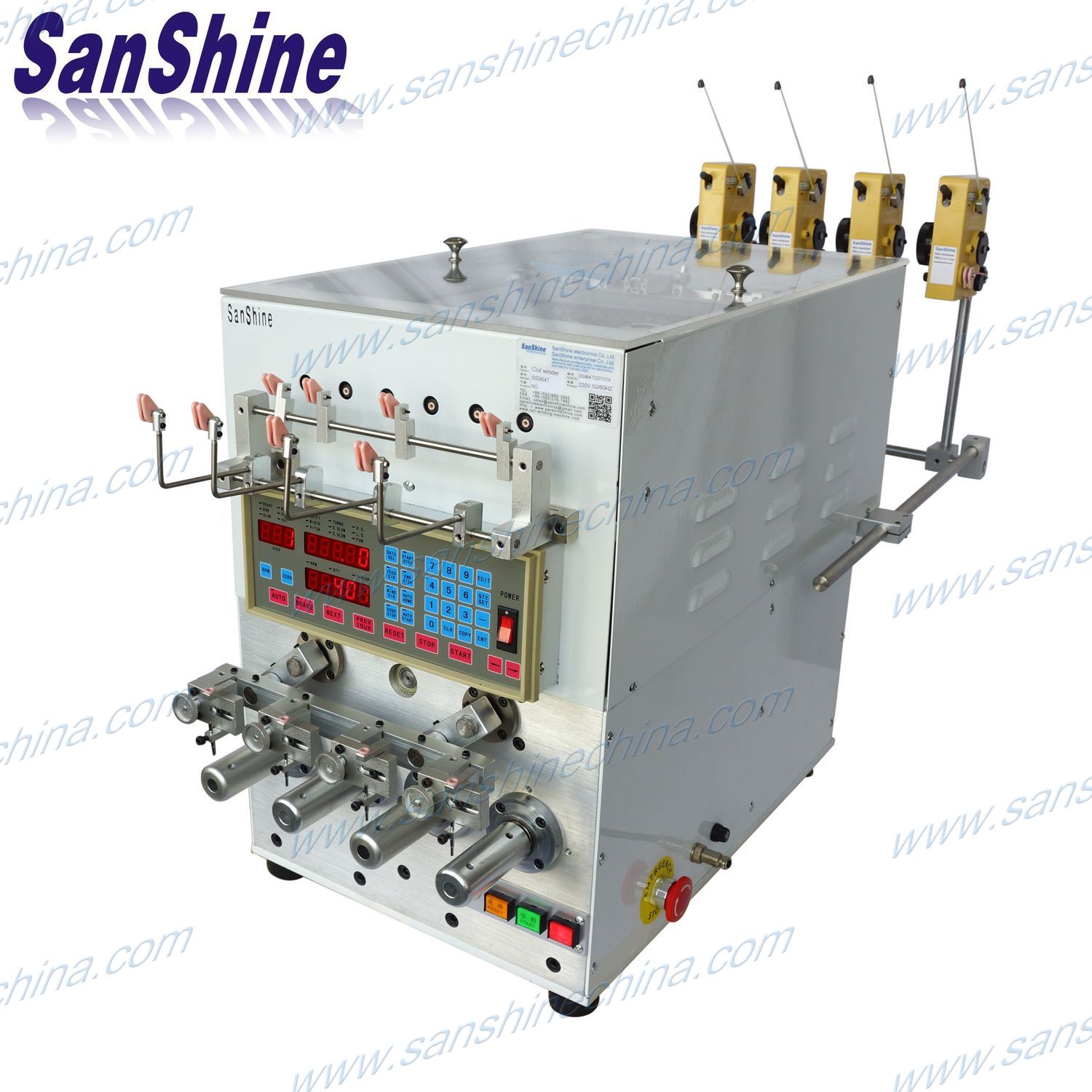 Four spindles automatic  coil winding machine with wire twister (SS964T)