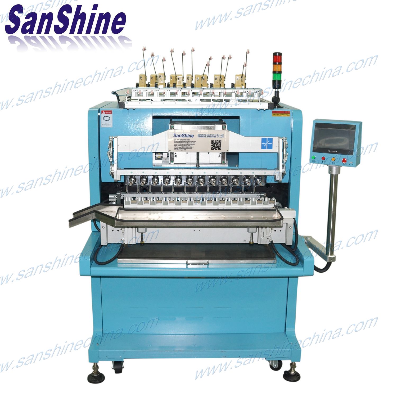 Fully automatic multi-spindles linear coil winding machine